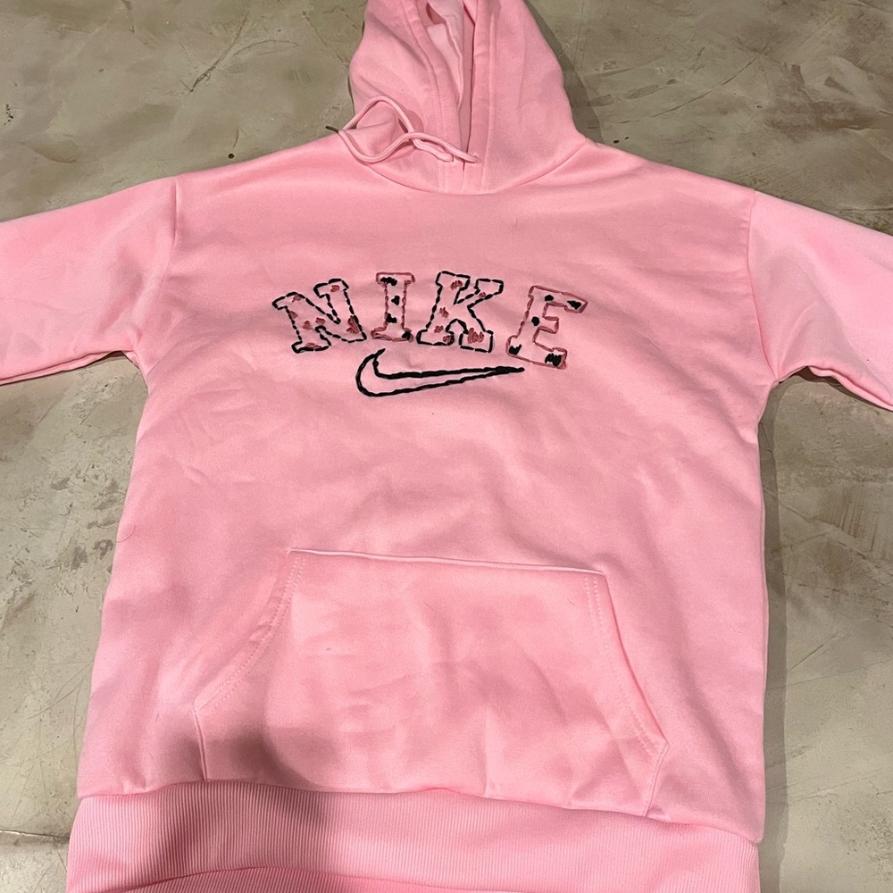 custom made pink nike hoodie